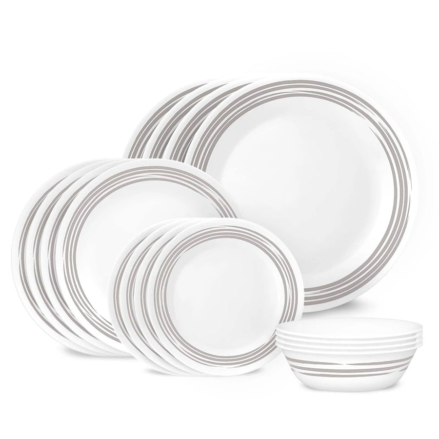Corelle 16 Piece Dinnerware Set | Brushed Silver