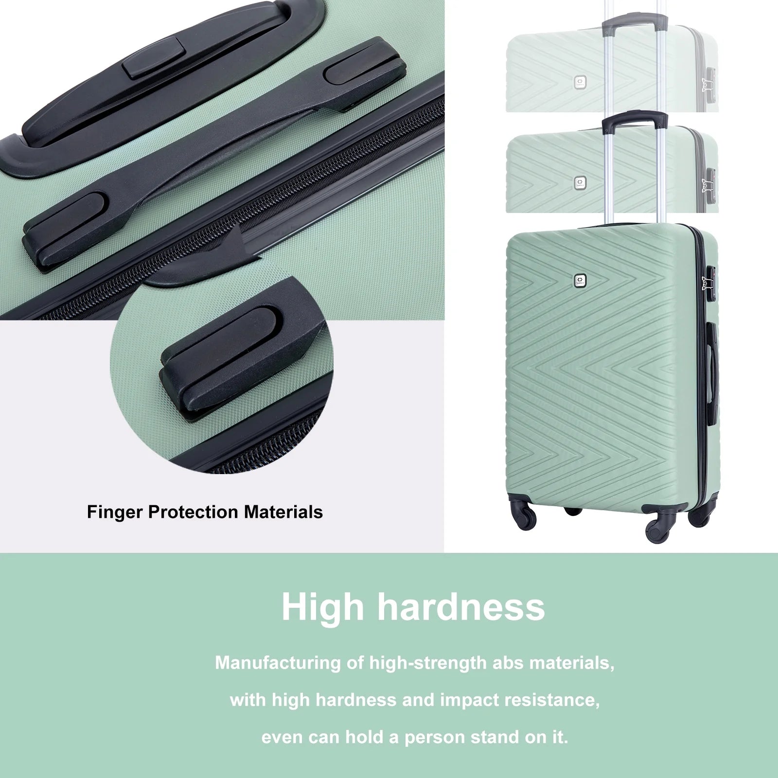 Travelhouse 4 Piece Hardshell Luggage Set Hardside Lightweight Suitcase with TSA Lock Spinner Wheels.(Blue)
