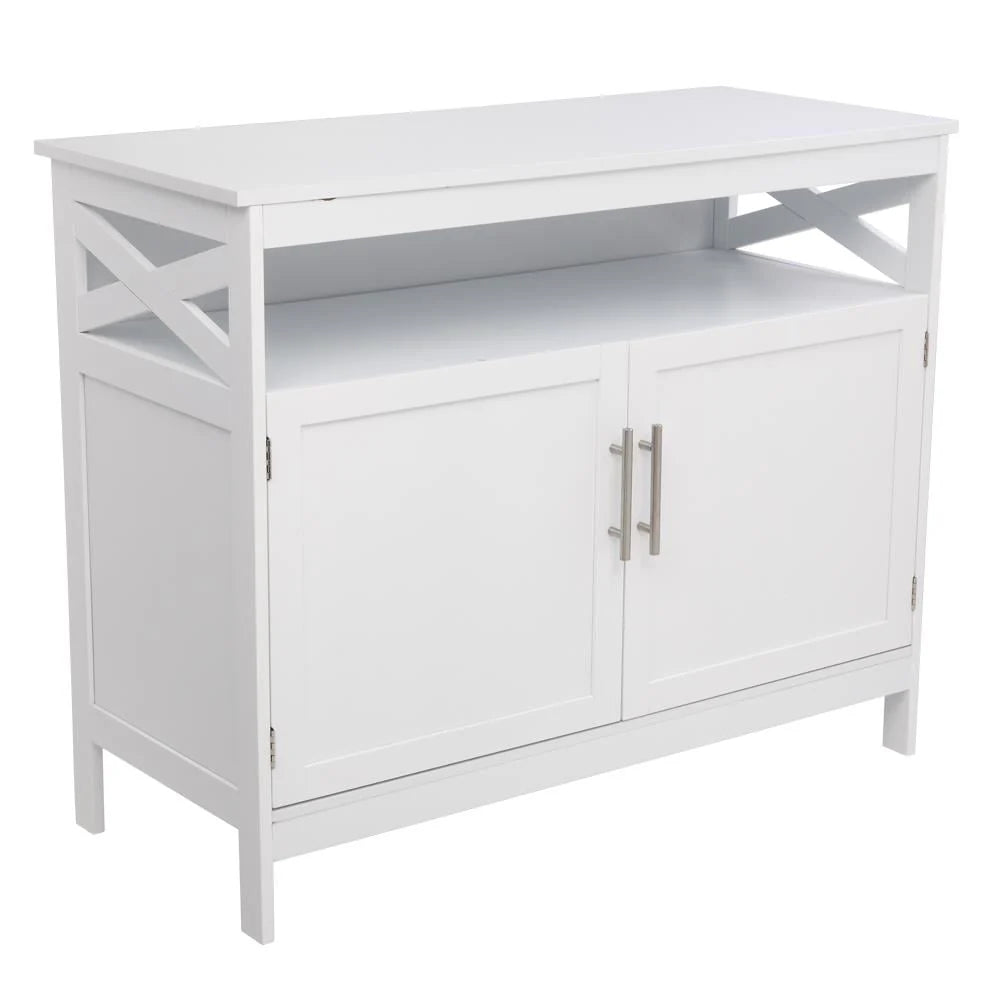 Ktaxon Kitchen Storage Sideboard Dining Buffet Server Cabinet Cupboard, Free Standing Storage Chest Cabinets and Shelf, White
