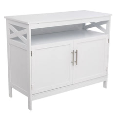 Ktaxon Kitchen Storage Sideboard Dining Buffet Server Cabinet Cupboard, Free Standing Storage Chest Cabinets and Shelf, White