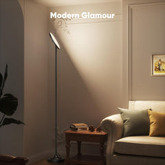 36W LED Floor Lamp, Super Bright Standing Lamp, Modern Stepless Dimmable Torchiere Tall Lamp with Remote Control, 350rotating Head Reading Floor Lamp for Living Room, Bedroom, Office