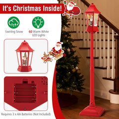 5.3 Ft Musical Christmas Street Lamp, 2-in-1 Lamp Post & Tabletop Lantern