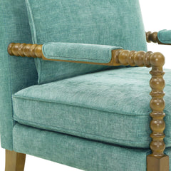 Pioneer Woman Harper Spindle Accent Chair, Jade Fabric Upholstery
