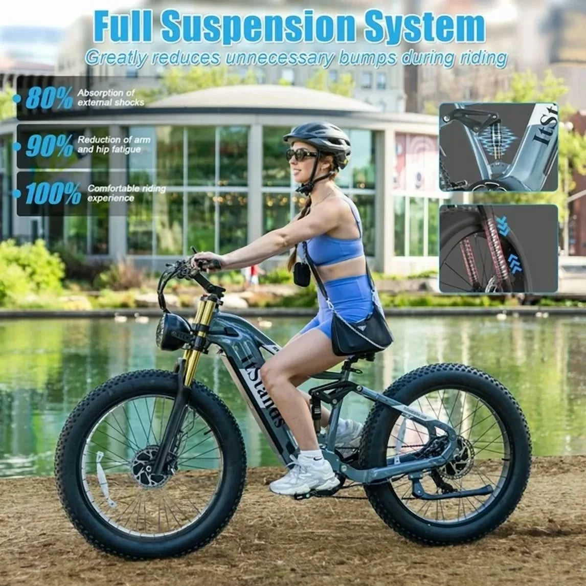 Dual Motors AWD 2000W Electric Bike for Adult 26'', UL2849 48V 60AH Removable Battery E - Mountain Bike 4'' Fat Tire up to 35MPH&200miles Long Range Off Road Ebike Beach Dual Hydraulic&Brakes E - Bicycle