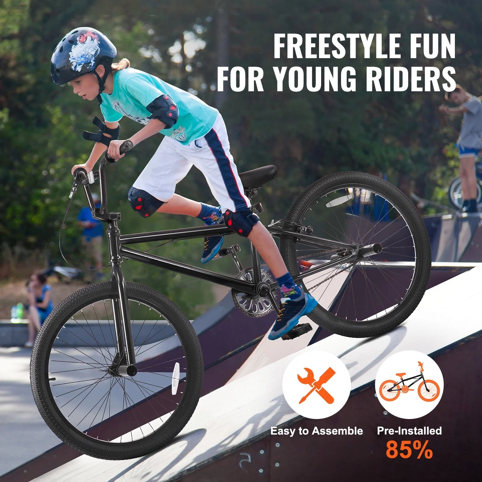 KFFKFF BMX Cycle, Freestyle Bike with 20 - Inch Wheels, BMX Racing Cycle with 360° Rotator and Four Pegs, Suitable for Novice to Skilled Riders, BMX Bikes for Teens and Adults