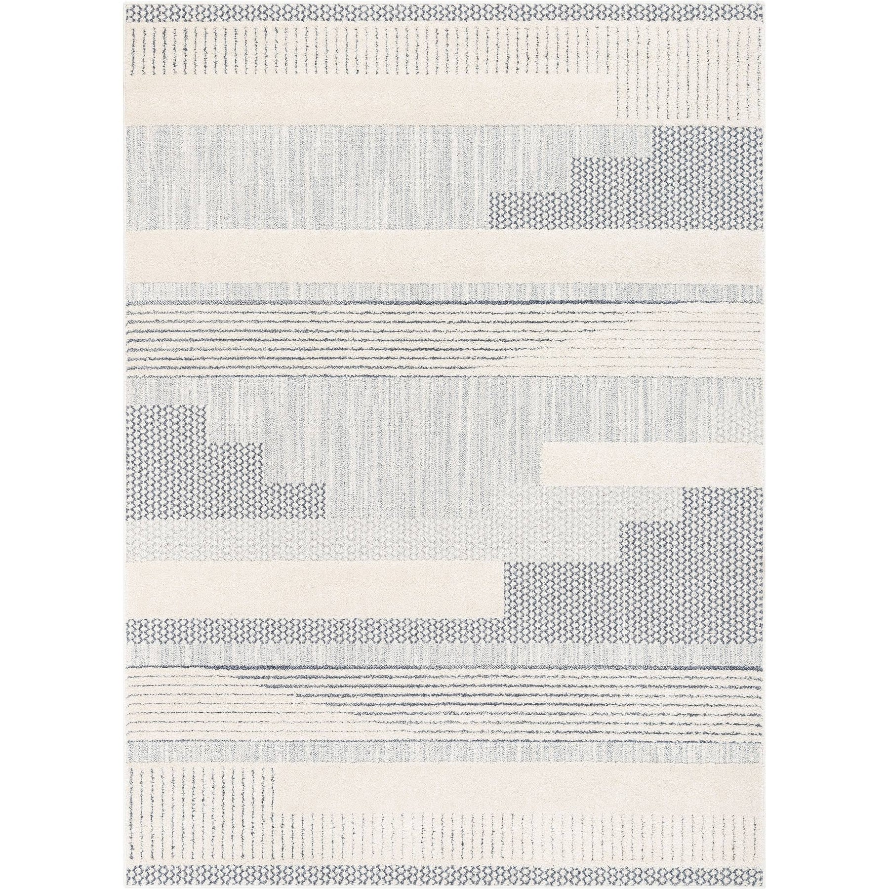 Well Woven Harlow Briar Tribal Geometric Abstract Light Blue Looped Pile Area Rug - 6'7" x 9'3"