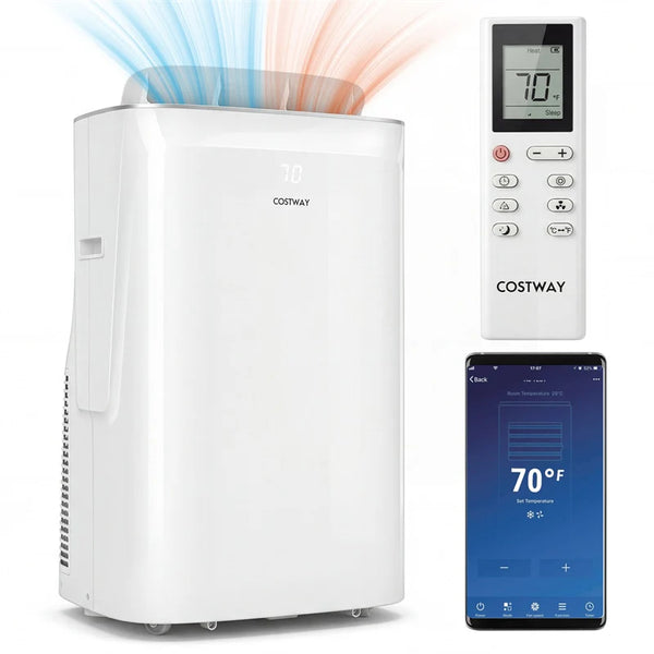 15000 BTU Inverter Portable Air Conditioner, 4-in-1 Smart WiFi AC Unit with Heat, Dehumidifier, Fan, Auto Swing & Window Kit, Cools Up to 750 Sq.Ft