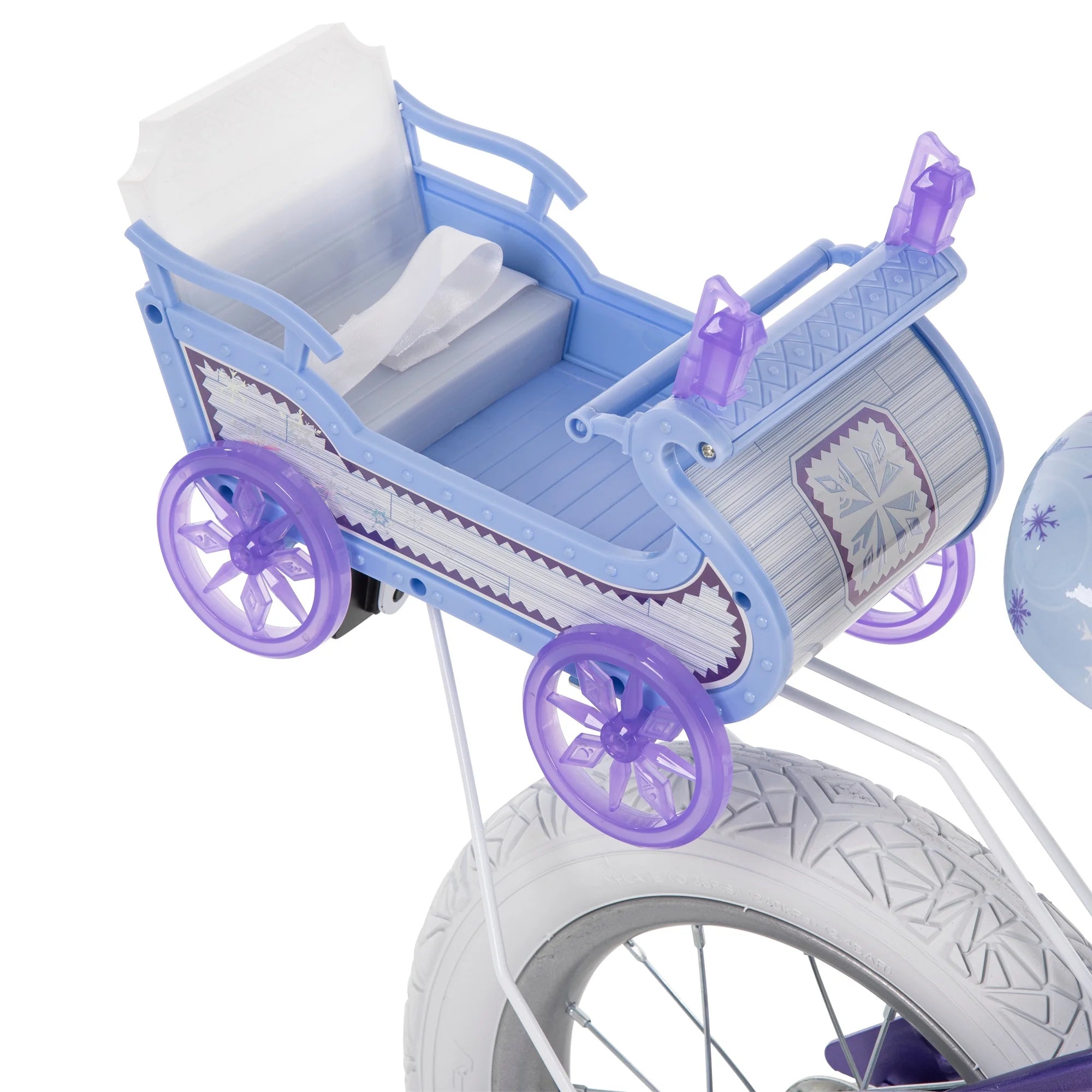 Frozen Bike with Doll Carrier Sleigh for Girl'S, 12 In., White and Purple by Huffy
