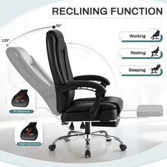 Homall Home Office Chair Adjustable Executive Leather Chair with Arms Ergonomic High Back Cushion Lumbar Back Support Computer Desk Chair, Black