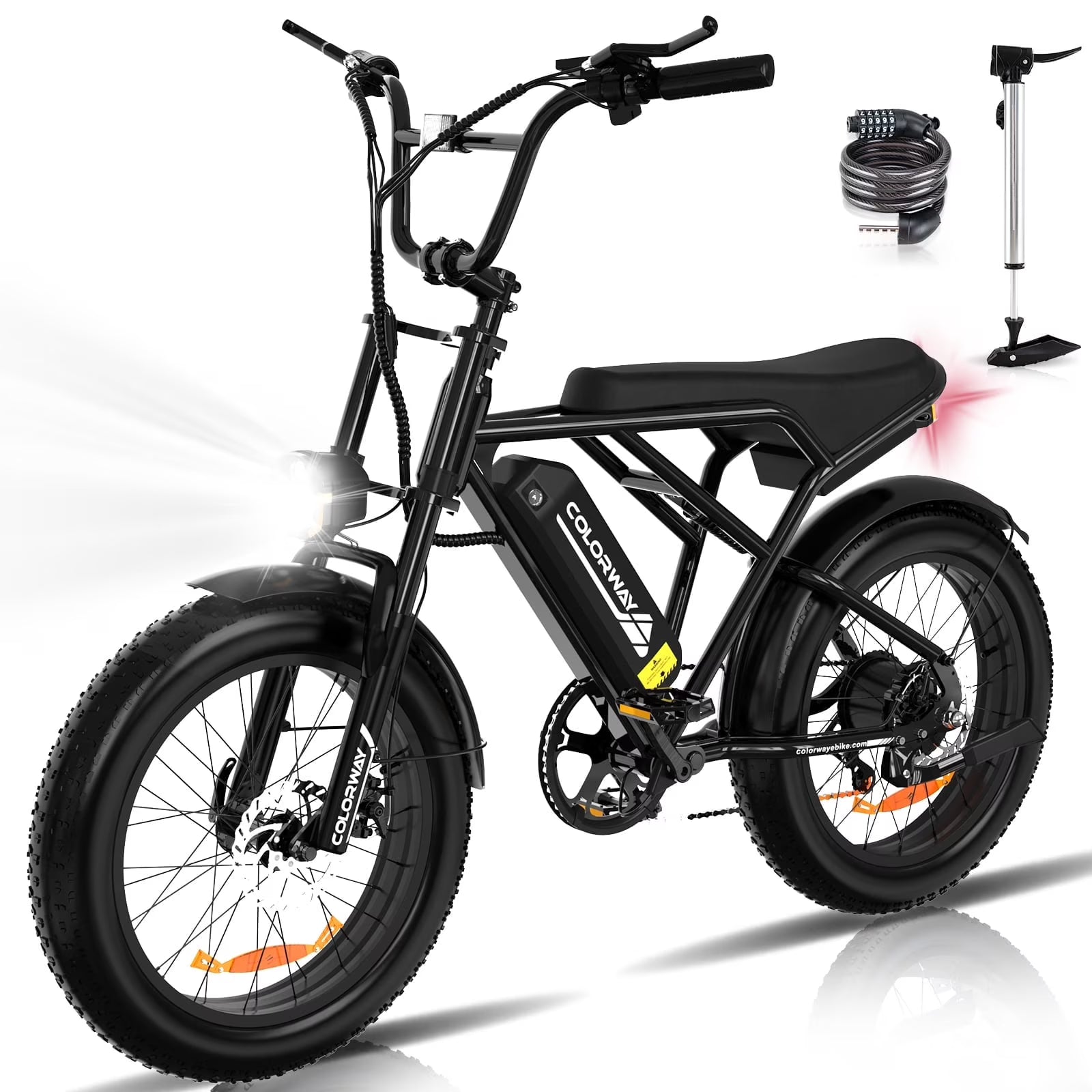 COLORWAY 750W 20"x4.0 Fat Tire Electric Bike, 48V 15ah Battery, Off - Road E - Bike for Adults, UL2849 Certified