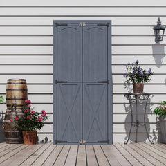 AECOJOY Outdoor Wooden Storage Cabinet Weatherproof, Garden Vertical Storage Shed with 3 Adjustable Shelves