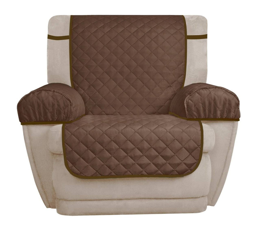 Mainstays 3-Piece Reversible Microfiber Recliner Chair Pet Cover Protector, Chocolate/Tan, Brown