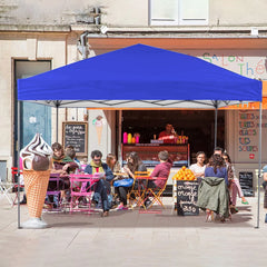 GVDV Canopy Tent, 10x10 Ft Easy Pop up Outdoor Canopy Tent, Portable Straight Leg Gazebo Instant Canopy, Blue
