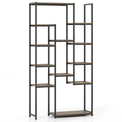 Tangkula 71” Tall Bookshelf 12 Storage Shelves Heavy-Duty Metal Frame Modern Freestanding Plant Display Rack