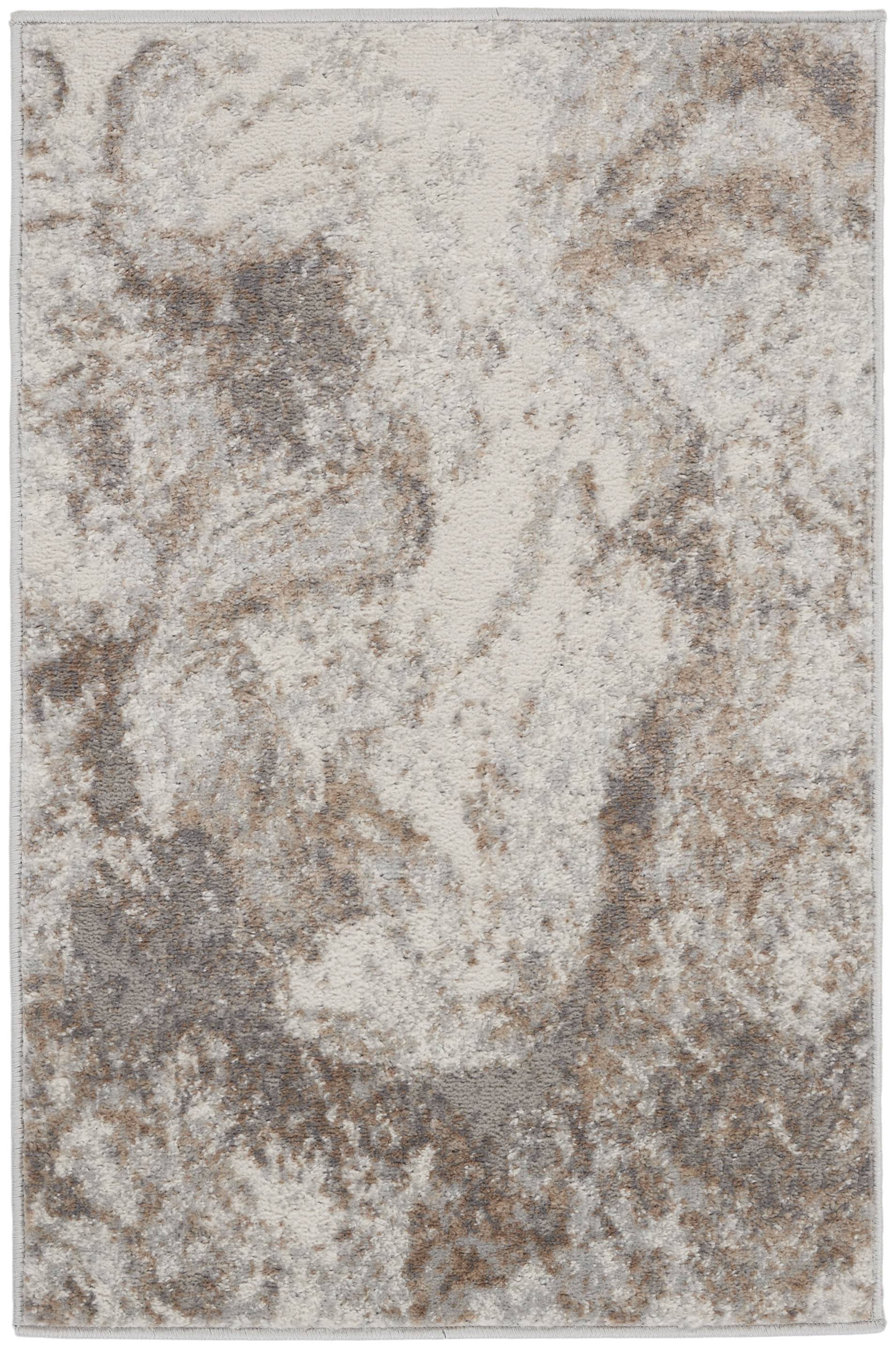 Nourison Elation ETN02 Area Rug | Ivory Grey | 5'3" x 7'3"
