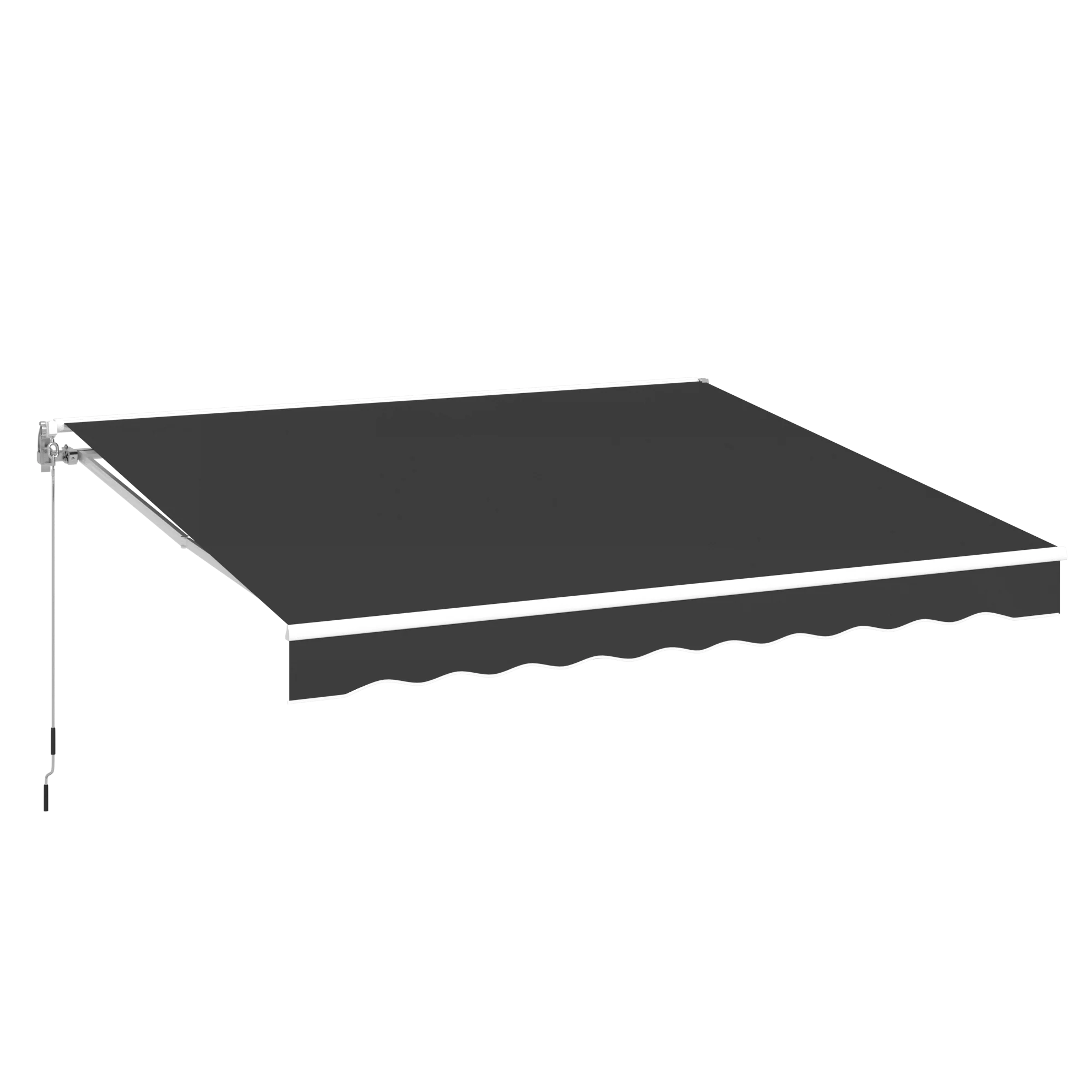 AECOJOY 13'×8' Manual Retractable Awning Sun Shade, Patio Awning Canopy