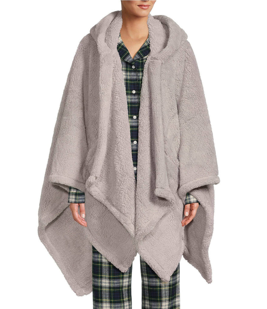 L.L.Bean Cozy Sherpa Wearable Throw Sheets Bedding Gray : One Size