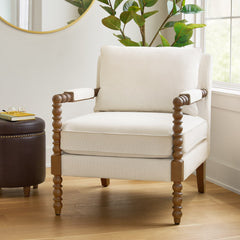 Pioneer Woman Harper Spindle Accent Chair, Jade Fabric Upholstery