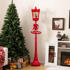 Tangkula 8 ft Musical Christmas Street Light Indoor/Outdoor Lamp Post with Warm White LEDs