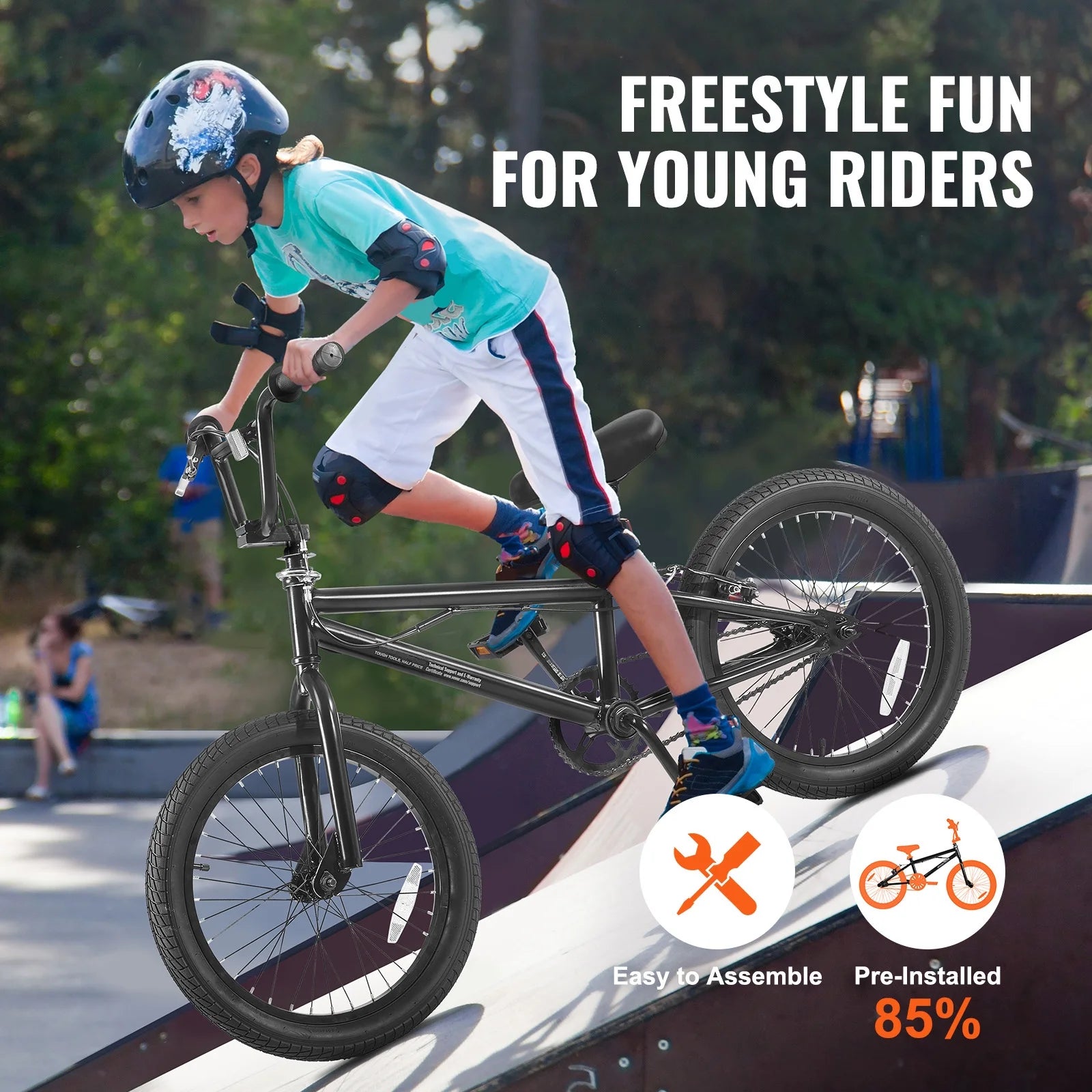 KFFKFF BMX Cycle, Freestyle Bike with 20 - Inch Wheels, BMX Racing Cycle with 360° Rotator and Four Pegs, Suitable for Novice to Skilled Riders, BMX Bikes for Teens and Adults