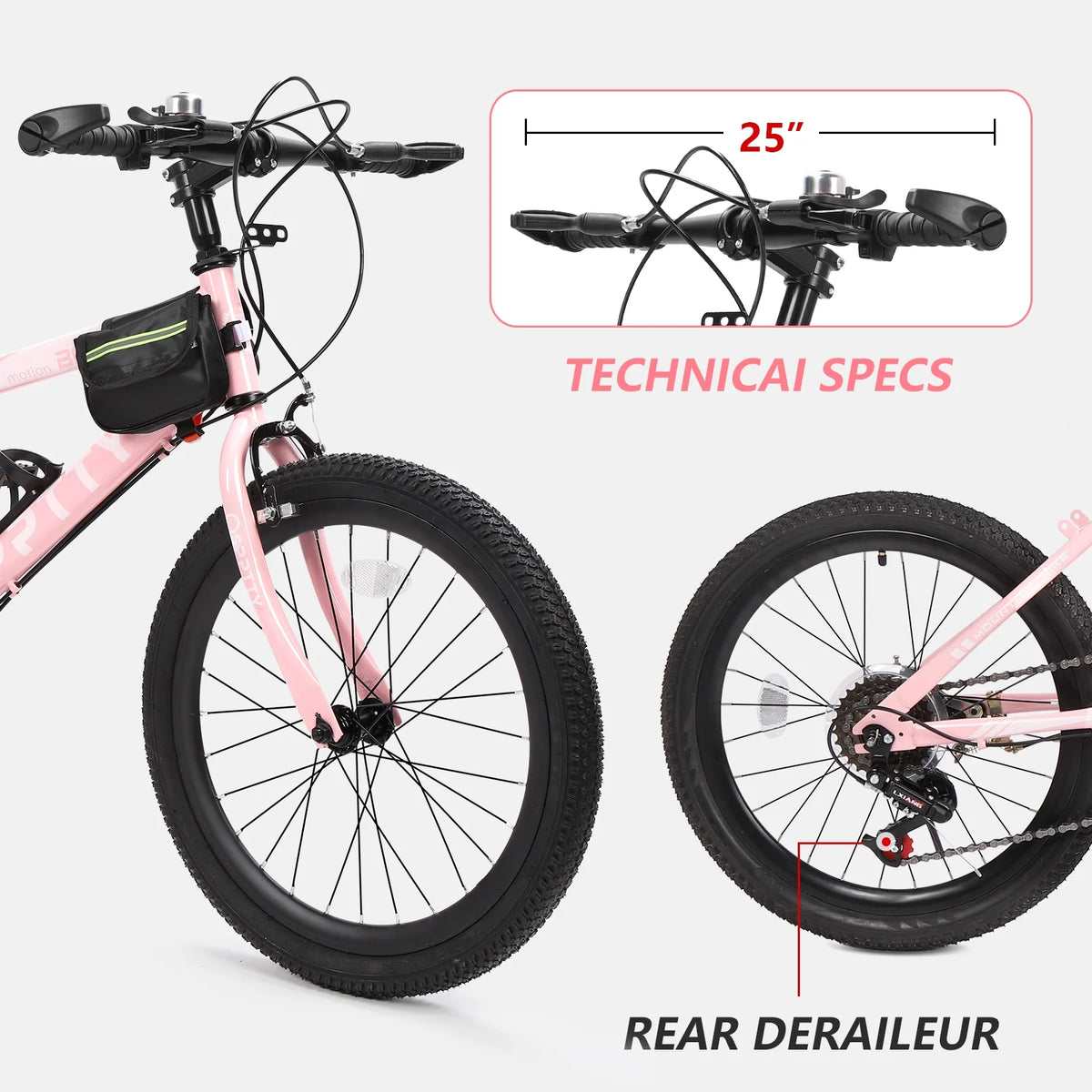 SPPTTY 20 - 24 in Bike, 6 - Speed Mountain Bike for Men Women Boys Girls, Comfort Saddle, Blue