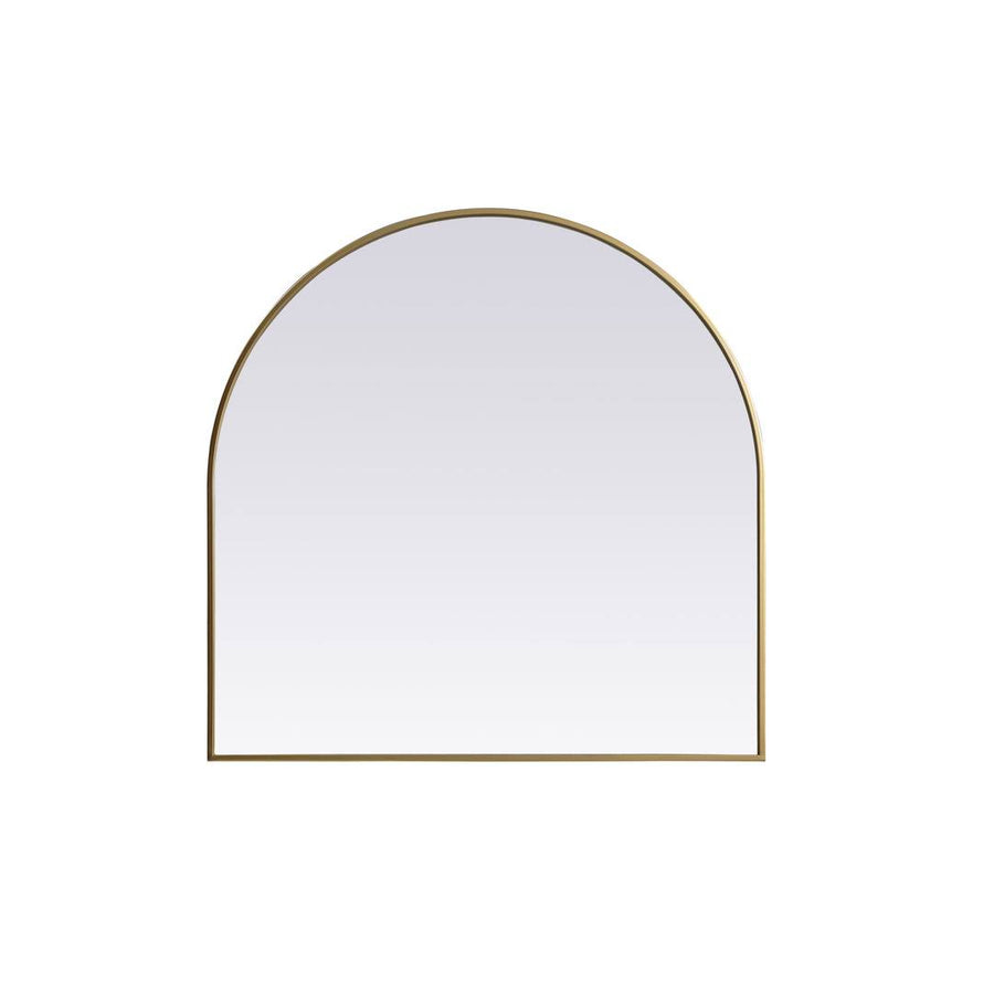 Savina Arch Metal Wall Mirror Finish: Brass, Size: 36" x 36"