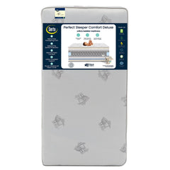 Serta Perfect Sleeper Comfort Deluxe 2 - Stage Crib and Toddler Mattress - 220 Inerlocking Coils - GREENGUARD Gold Certified - Certipur - US - Made in USA - Lifetime Warranty