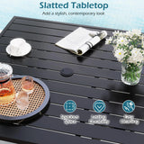 Tangkula 36” Square Patio Dining Table for 4 with Umbrella Hole