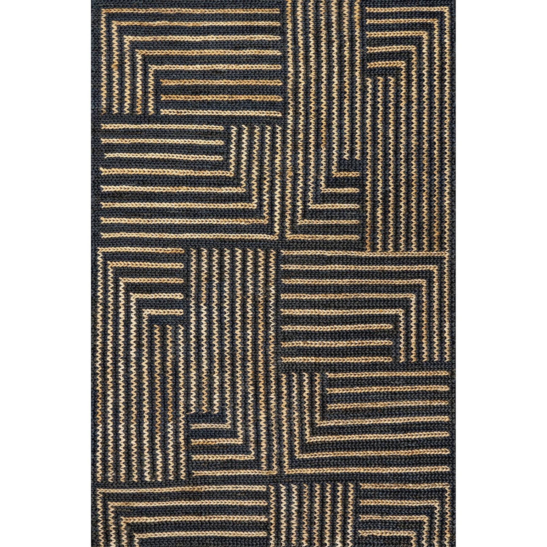 nuLOOM Lauren Liess Grassland Handwoven Jute Black 2 ft. x 8 ft. Modern Runner Rug