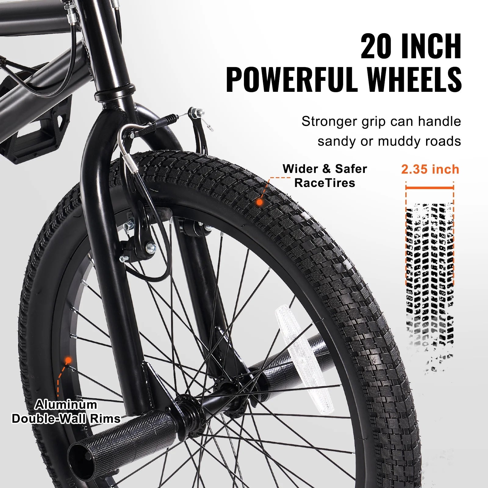 KFFKFF BMX Cycle, Freestyle Bike with 20 - Inch Wheels, BMX Racing Cycle with 360° Rotator and Four Pegs, Suitable for Novice to Skilled Riders, BMX Bikes for Teens and Adults