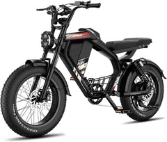 Luckeep M5 Electric Bike for Adults/Teen, 1500W Peak Motor, Max 32MPH, 48V 15AH Battery, Max 60 Miles Electric Motorcycle for Mountains, 20" Fat Tire Electric Dirt Bike, Sand, Road, Full Suspension
