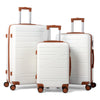 Zimtown Luggage 3 Piece Set Suitcase ABS Hardside Lightweight with TSA Lock Spinner Wheels, Beige