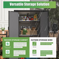 AECOJOY Tall Resin Outdoor Storage Cabinet Waterproof with Adjustable Shelves, Vertical Plastic Storage Shed