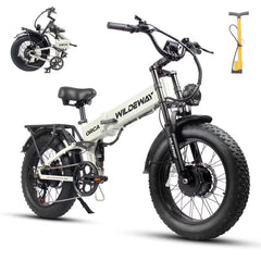 Folding AWD Dual Motor Electric Bike for Adults 20*4.0'' 2300w UL2849 48v 20ah, 7 Speeds, Fat Tire Ebike up to 28MPH Off Road E - Mountain Bike Dual Hydraulic Disc Brakes&Suspension Electric Bicycles
