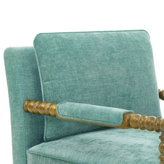 Pioneer Woman Harper Spindle Accent Chair, Jade Fabric Upholstery