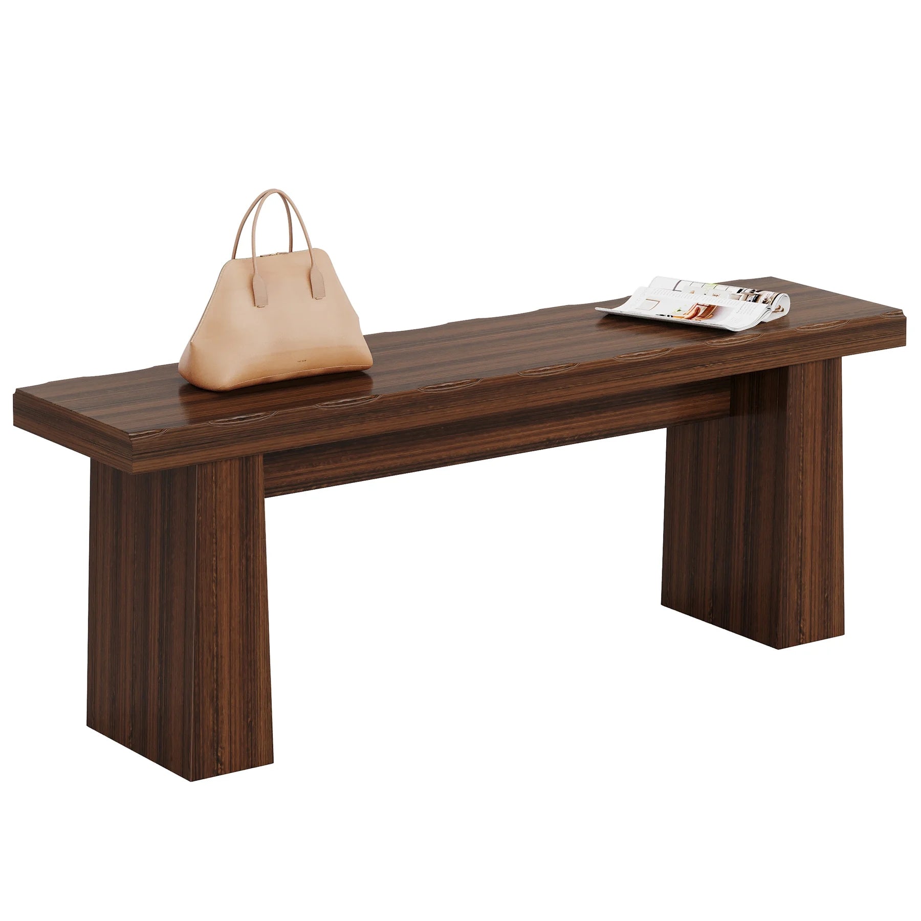 Fnova 48" Wooden Two - Person Backless Entryway Bench with Under - Bench Storage for Outdoor Garden, Living Room, Bedroom, Dining Room, Hallway