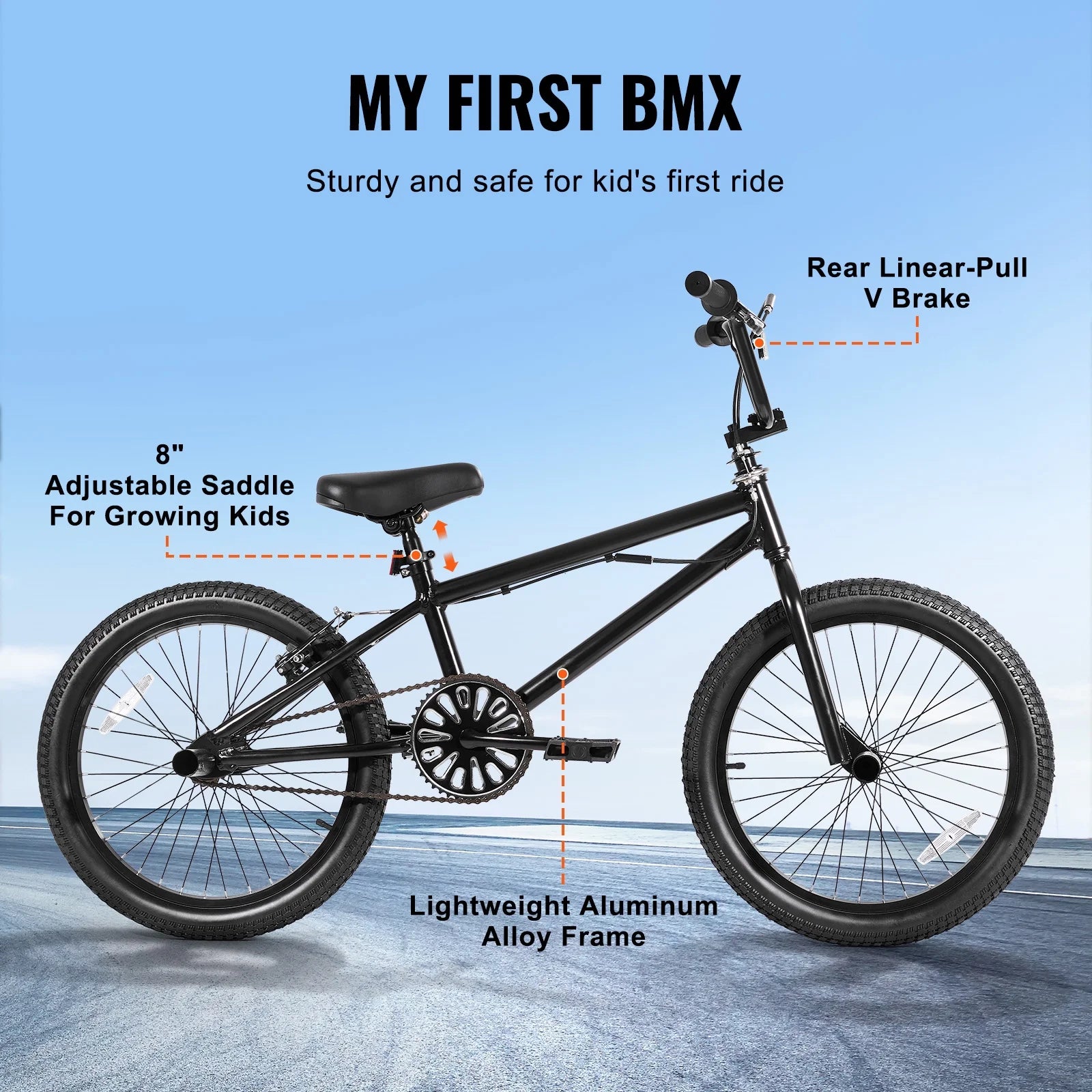 KFFKFF BMX Cycle, Freestyle Bike with 20 - Inch Wheels, BMX Racing Cycle with 360° Rotator and Four Pegs, Suitable for Novice to Skilled Riders, BMX Bikes for Teens and Adults