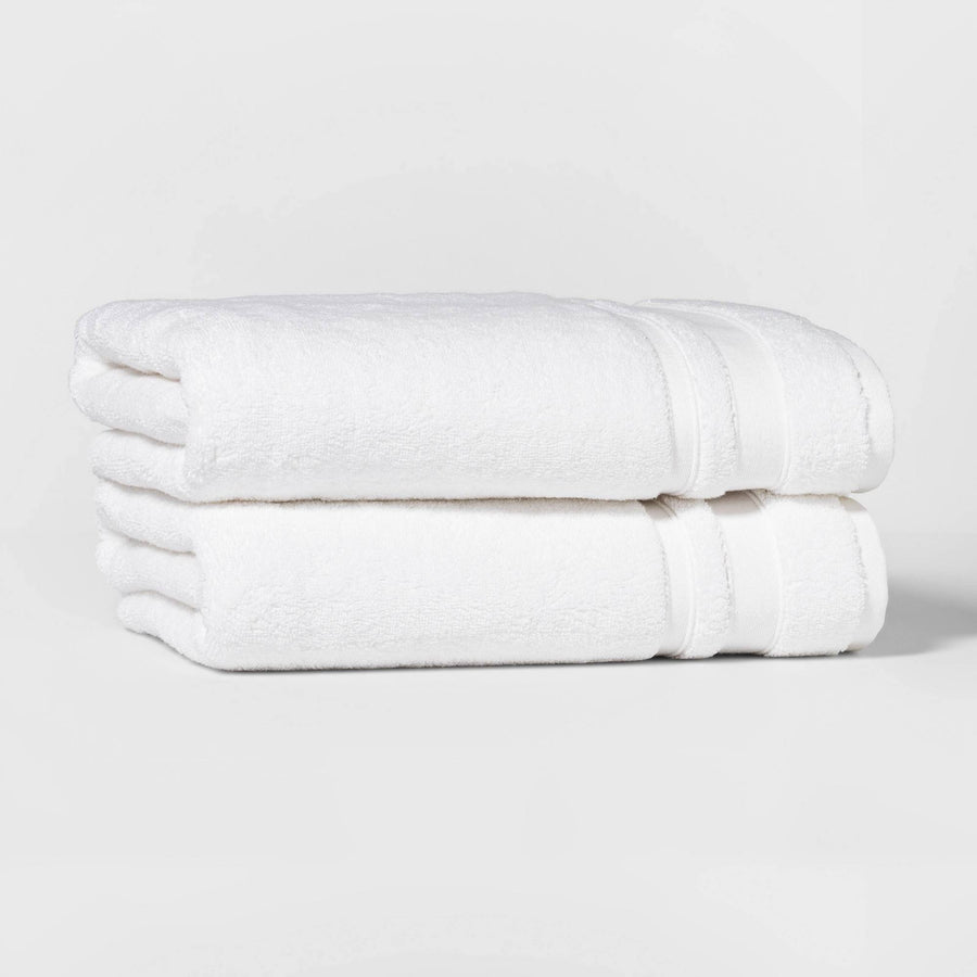 Threshold Performance Bath Towel Set, 2pk, White