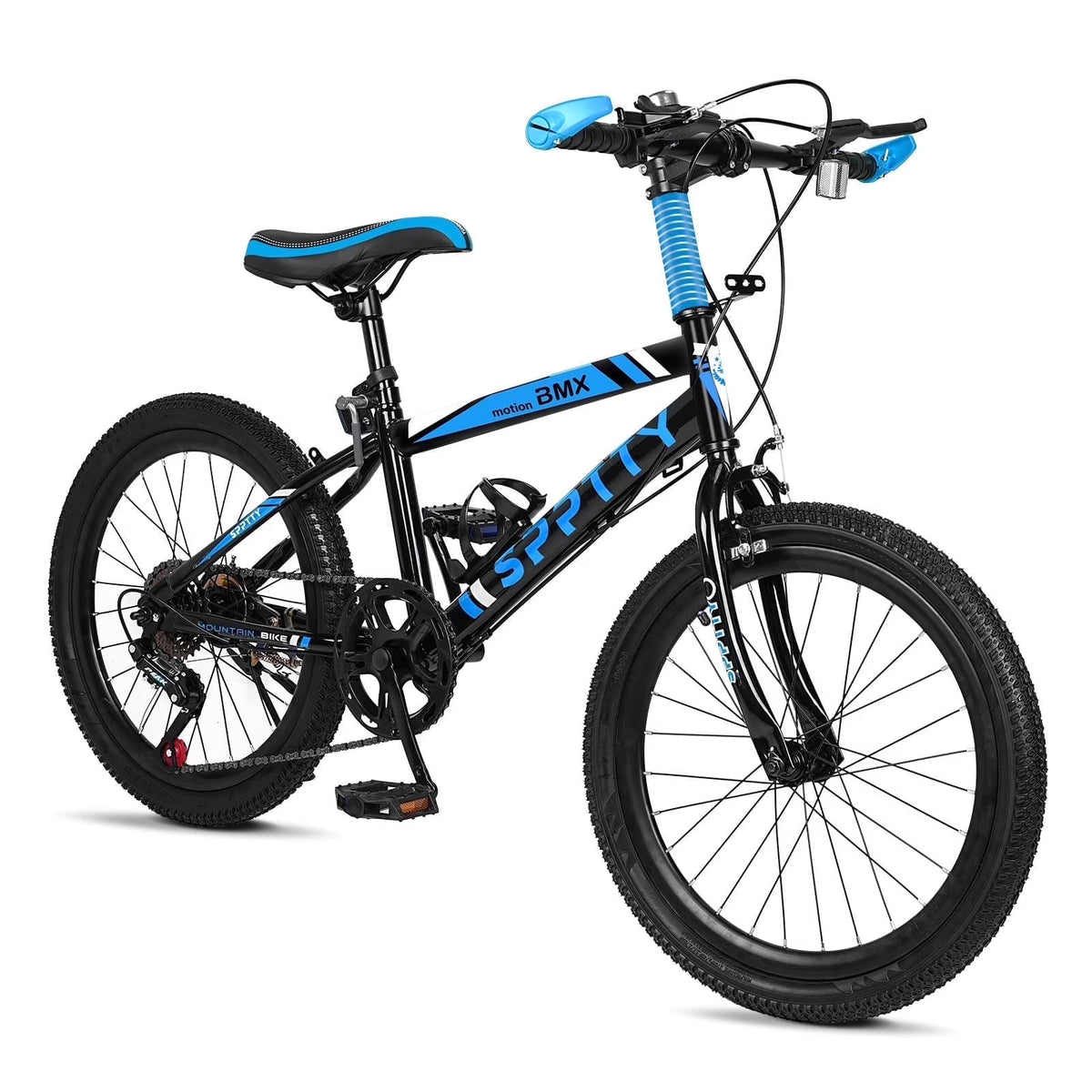 SPPTTY 20 - 24 in Bike, 6 - Speed Mountain Bike for Men Women Boys Girls, Comfort Saddle, Blue