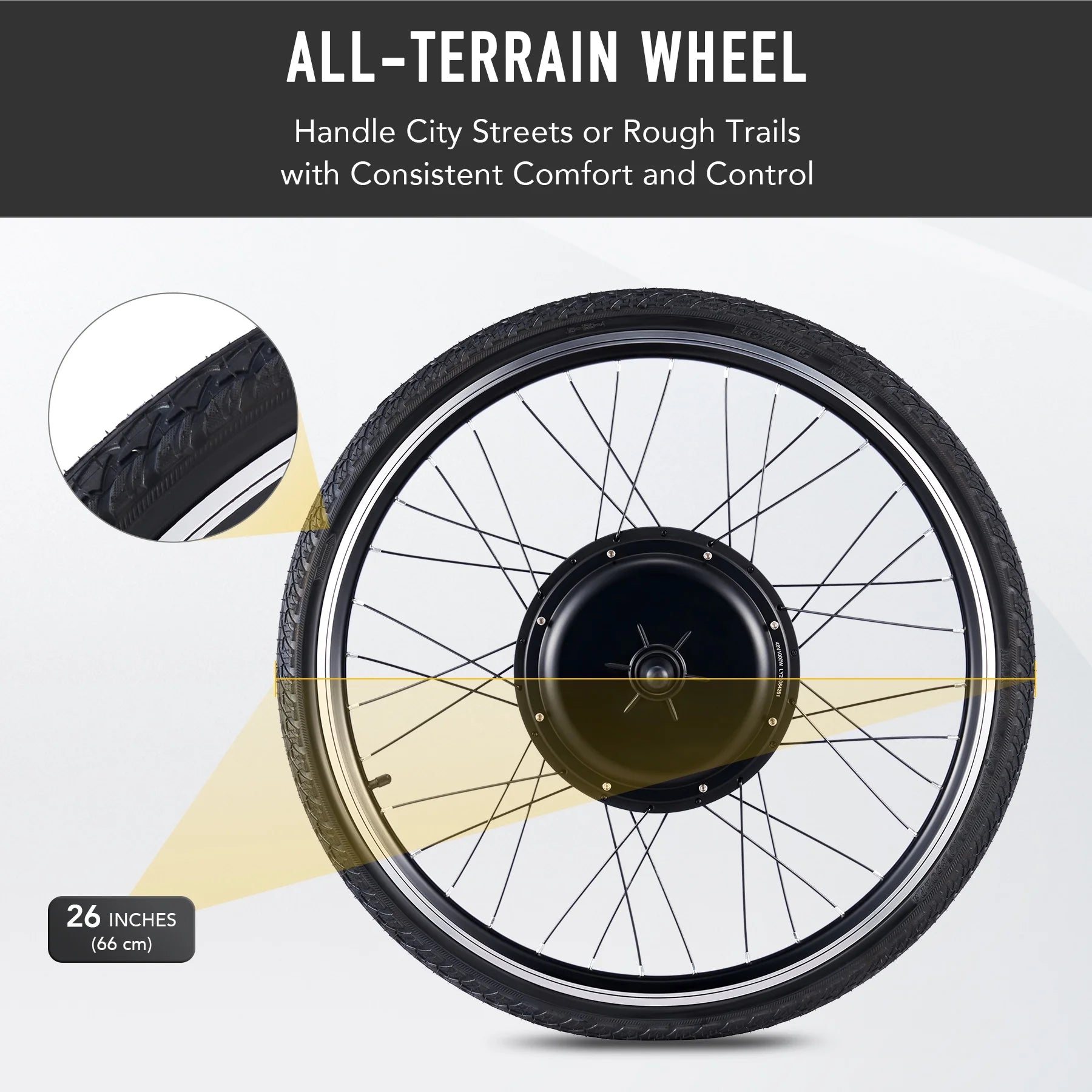 Viribus Electric Bike Conversion Kit 26" Rear Wheel 1000W Hub Motor LCD Ebike DIY Set