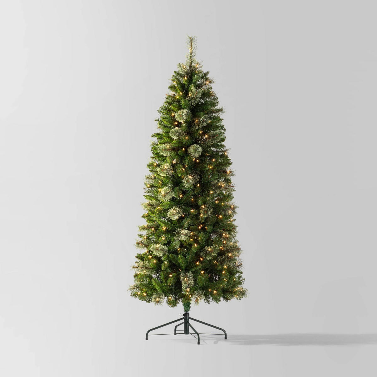 6' Pre-Lit Slim Virginia Pine Artificial Christmas Tree Clear Lights - Wondershop