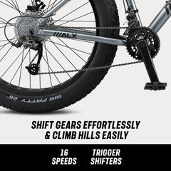 26" Mongoose Dolomite ALX Unisex Fat Tire Mountain Bike, Gray, Ages 12+