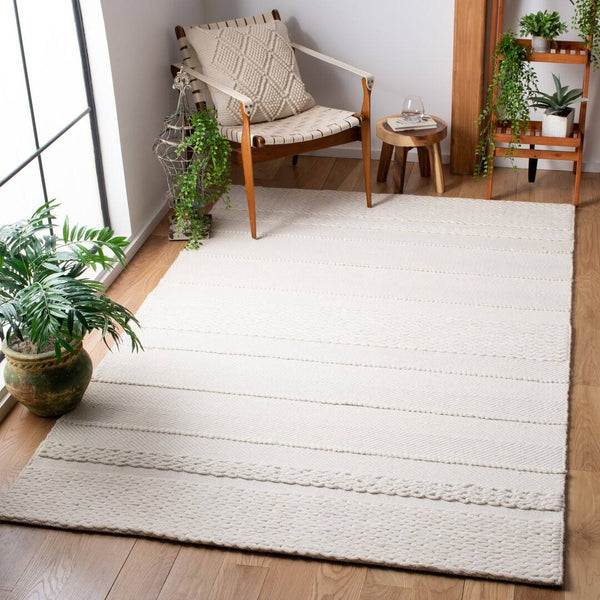 Brookneal Striped Hand-Woven Flatweave Wool/Cotton Natural Area Rug Beachcrest Home Rug Size: Rectangle 4' x 6'