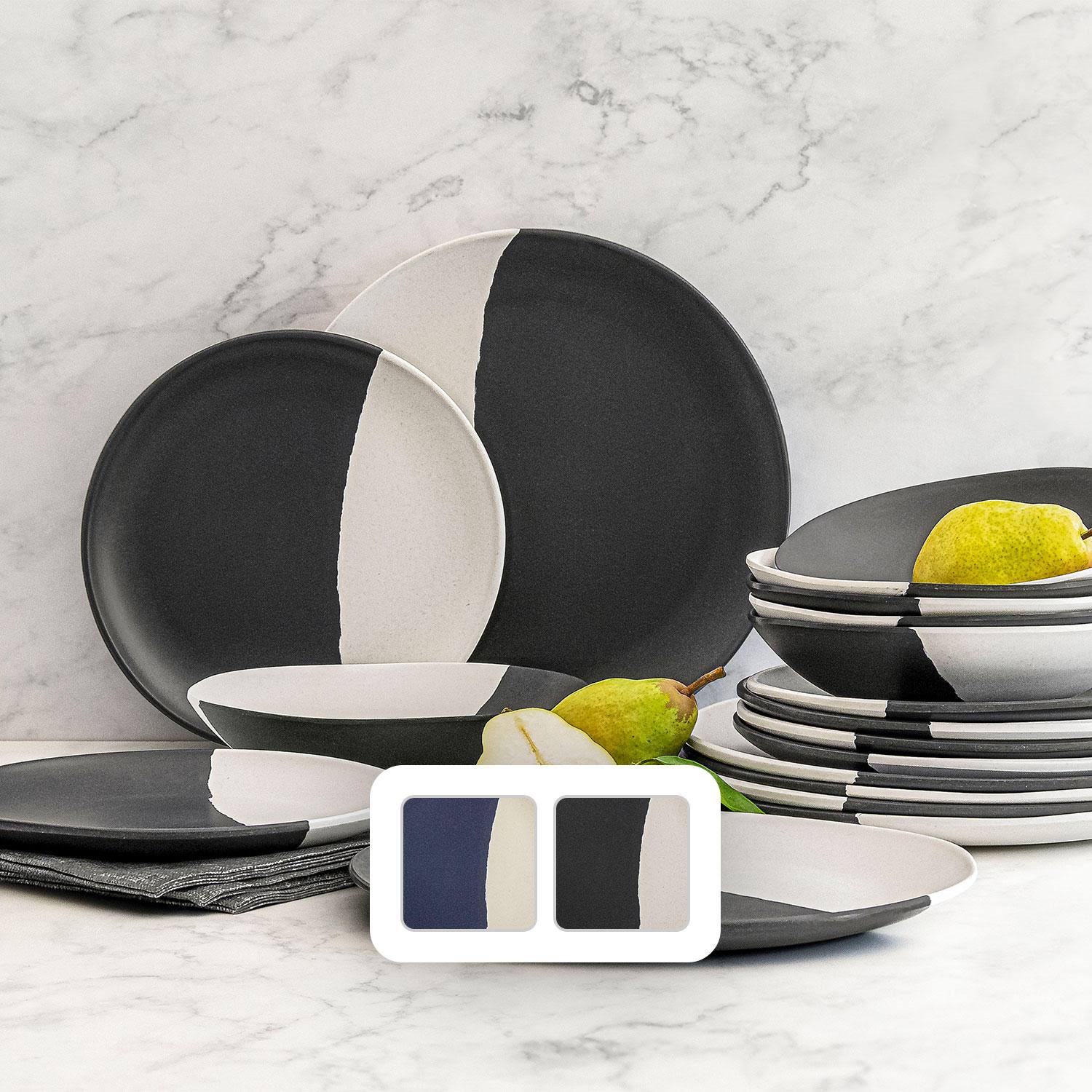 Member's Mark 18-Piece Bamboo Melamine Dinnerware Set (Pewter)