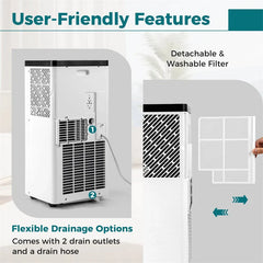 8000 BTU Portable Air Conditioner, 3-in-1 AC Unit, Fan & Dehumidifier with Sleep Mode, 24H Timer & Window Kit for Rooms up to 350 Sq. Ft