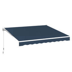 AECOJOY 13'×8' Manual Retractable Awning Sun Shade, Patio Awning Canopy