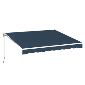 AECOJOY 13'×8' Manual Retractable Awning Sun Shade, Patio Awning Canopy