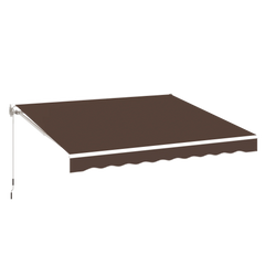 AECOJOY 13'×10' Manual Retractable Awning Sun Shade, Patio Awning Canopy