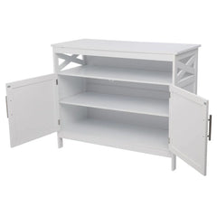 Ktaxon Kitchen Storage Sideboard Dining Buffet Server Cabinet Cupboard, Free Standing Storage Chest Cabinets and Shelf, White