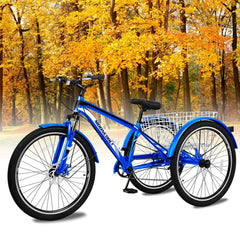 MOPHOTO 7 Speed 27.5" Adult Mountain Tricycle, Exercise Men'S Women'S Bicycle, 3 Wheel Cruiser Bike